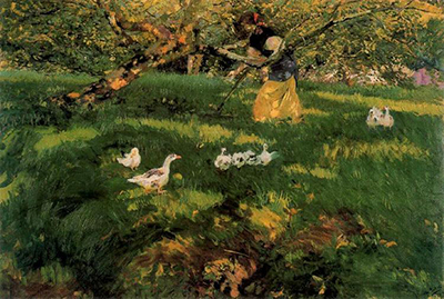 Herding Geese in the Asturias Joaquin Sorolla